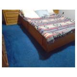 Complete bed & headboard. No mattress. May be queen size? As shown. CASH ON SITE ONLY. PICKUP IS TUESDAY MAY 19TH FROM 11 AM TO 4 PM. REGARDLESS WHAT THE SCHEDULE STATES.