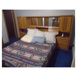 Complete bed & headboard. No mattress. May be queen size? As shown. CASH ON SITE ONLY. PICKUP IS TUESDAY MAY 19TH FROM 11 AM TO 4 PM. REGARDLESS WHAT THE SCHEDULE STATES.