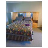 Complete bed & headborad. As shown. May be queen size? CASH ON SITE ONLY. PICKUP IS TUESDAY MAY 19TH FROM 11 AM TO 4 PM. REGARDLESS WHAT THE SCHEDULE STATES.