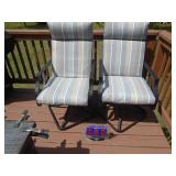 4 outdoor chairs. As shown. 2 are pcitured & 2 more are included and same as the others. CASH ON SITE ONLY. PICKUP IS TUESDAY MAY 19TH FROM 11 AM TO 4 PM. REGARDLESS WHAT THE SCHEDULE STATES.