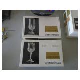 Crystal wine glasses. As shown. CASH ON SITE ONLY. PICKUP IS TUESDAY MAY 19TH FROM 11 AM TO 4 PM. REGARDLESS WHAT THE SCHEDULE STATES.