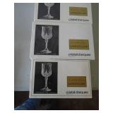 Crystal wine glasses. As shown. CASH ON SITE ONLY. PICKUP IS TUESDAY MAY 19TH FROM 11 AM TO 4 PM. REGARDLESS WHAT THE SCHEDULE STATES.