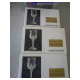 Crystal wine glasses. As shown. CASH ON SITE ONLY. PICKUP IS TUESDAY MAY 19TH FROM 11 AM TO 4 PM. REGARDLESS WHAT THE SCHEDULE STATES.