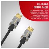 Monster M-Series Certified Premium HDMI Cable 2.0, 4K Ultra HD at 60Hz, 22.5 Gbps - 9.8 Ft