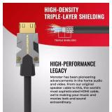 Monster M-Series Certified Premium HDMI Cable 2.0, 4K Ultra HD at 60Hz, 22.5 Gbps - 9.8 Ft