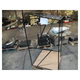 Welded Black Metal Frame Built to Fit Onto Pallets with Angled Roof - Perfect for Projects