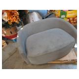 Used 2 Person Swivel Love Seat in Gray - Dirty