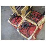 Pair of USED Outdoor Wicker Swivel Chairs - Missing hardware and cushions, broken straps.