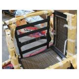 Pair of USED Outdoor Wicker Swivel Chairs - Missing hardware and cushions, broken straps.
