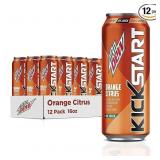NEW 12 Pack of 16 oz. Mountain Dew Kickstart Orange Citrus - BB 02/26