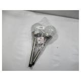 NEW 2 Pack of Living Accents Silver Solar Powered LED Pathway Lights