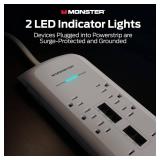 Monster Power Surge Protector w/ 4,050 Jules - 8 Outlets, USB-A & USB-C,(6FT Cord, White)