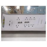 Monster Power Surge Protector w/ 4,050 Jules - 8 Outlets, USB-A & USB-C,(6FT Cord, White)