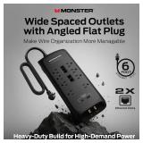 Monster Power Surge Protector w/ 4,050 Jules - 8 Outlets, USB-A & USB-C,(6FT Cord, Black)