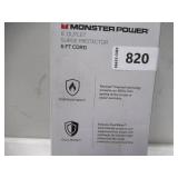 Monster Power Surge Protector w/ 4,050 Jules - 8 Outlets, USB-A & USB-C,(6FT Cord, Black)