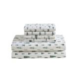 NEW Lenox Holiday Flannel Sheet Set - Pine Trees Green - KING