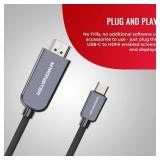 NEW Monster USB Type-C Plug to 4K HDMI Plug Cable, 5.9FT VME40013