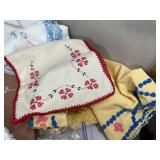 Large Assortment of Vintage Doilies, Tablecloths, More