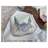 Large Assortment of Vintage Doilies, Tablecloths, More