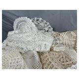 Large Assortment of Vintage Doilies, Tablecloths, More