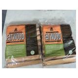 2 New Bags of Natural Fatwood Fire Starter Wood