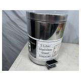 New 5 Liter Stainless Steel Step Trash Can