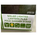New Alpine Solar Lantern Garden Flag Pole - No Flag Included