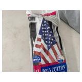 New 3 x 5 ft American Flag with Pole and Bracket