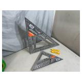 2 New Swanson Aluminum Speed Squares - 12 inch and 7 inch