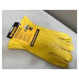 New Pair of Dewalt Premium Leather Driver / Work Gloves
