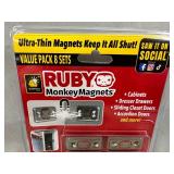 8 New Pairs of Ruby Monkey Magnets