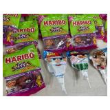Large Lot of Candy, Haribo Gummy Candy, Blow Pops, Etc