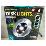 New 4 Pack of LED Solar Disc Landscape Lights