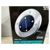 New 4 Pack of LED Solar Disc Landscape Lights