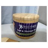 New Bamboo Cheese Board Set, Salt Storage Box