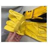 New Dewalt Leather Gloves and Coated Gripper Work Gloves - Size XL