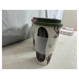 4 New Bamboo Fiber Coffee Mugs with Lid and Heat Sleeve