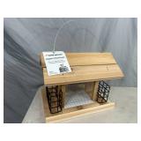 New Cedar Bird Feeder with Hopper and Suet Feeders