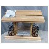 New Cedar Bird Feeder with Hopper and Suet Feeders