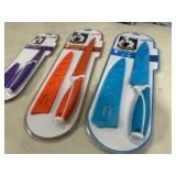 3 New Ceramic Coated Kitchen Knives with Sleeves