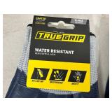 5 New Pairs of True Grip Water Resistant Work Gloves - Size XL