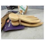 New Bamboo Utensil Set, Mortar and Pestle, Salad Hands
