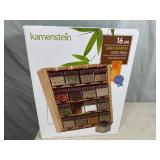 New Kamemstein 16 Jar Bamboo Spice Rack FILLED with Spices