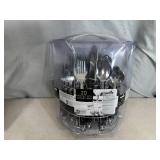 New 20 pc Flatware Set with Chrome Caddy