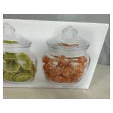 New 3 pc Glass Canister Set