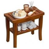 Teak Shower Bench with Storage Shelf $69.99 Retail - Brand New