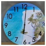 Beach Theme 16 Inch Outdoor Wall Clock $34.99 Retail - Brand New