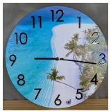 Beach Theme 16 Inch Outdoor Wall Clock $34.99 Retail - Brand New
