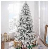 6.5FT Snow Flocked Christmas Tree $96.99 Retail - Brand New