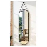 Oval Hanging Wall Mirror 16" x 48" Black $61.99 Retail - Brand New